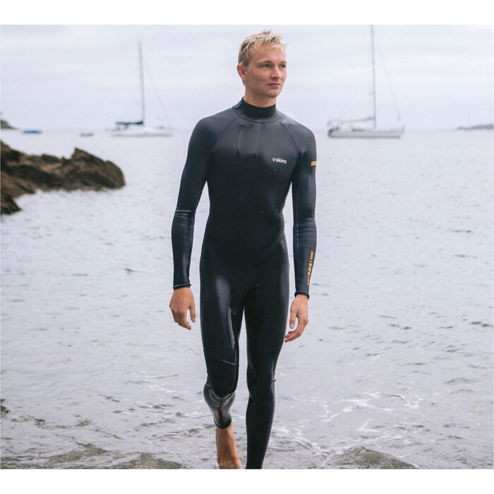 2024 C-Skins Mens NuWave Element 3/2mm Back Zip Wetsuit C-NEL32STM - Anthracite / Slate / Saffron